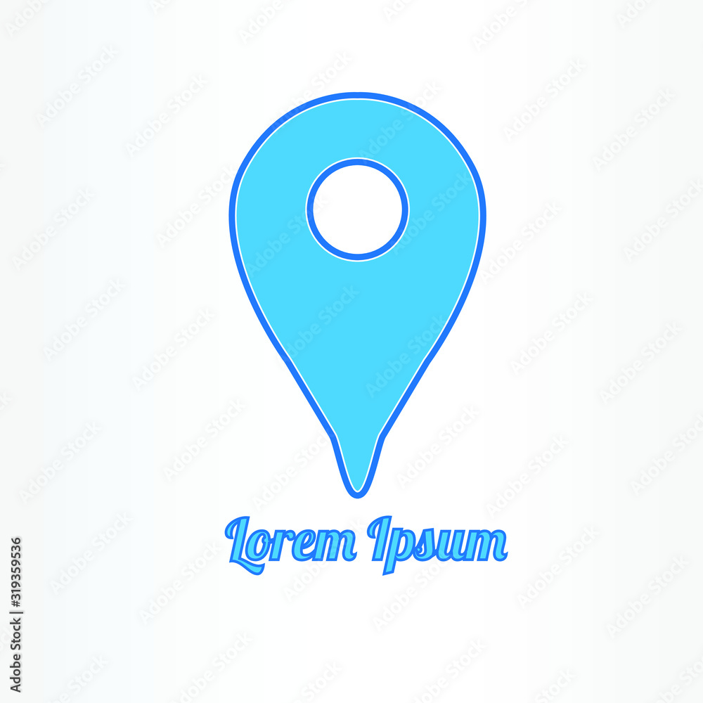 abstract style Map pin sign location icon with blue color abstract style Map pin sign location icon with blue color