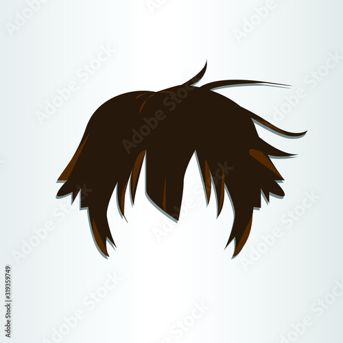 Graphic design hairstyle men Illustration vector On anime or comic style. man hair style logo vector © iestudio