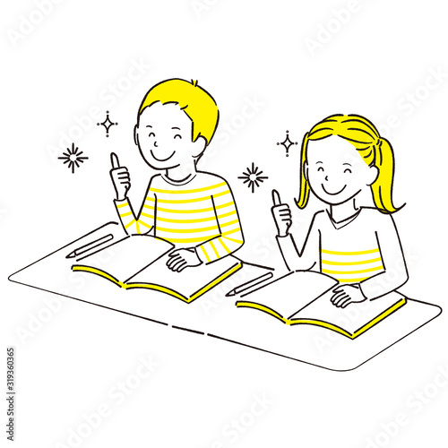 手描き1color  男の子女の子　いいね！