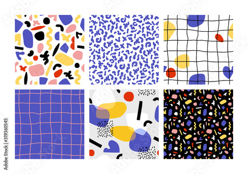 Abstract modern set of seamless patterns for fashion, wallpapers, wrapping, etc.