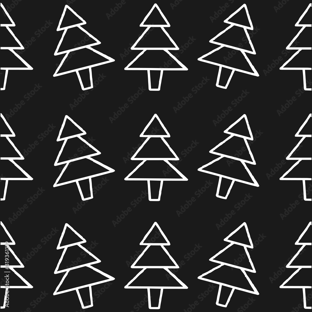 Obraz premium seamles pattern of pine tree. modern elegant wallpaper