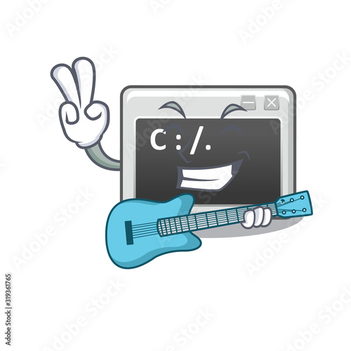A mascot of command window performance with guitar
