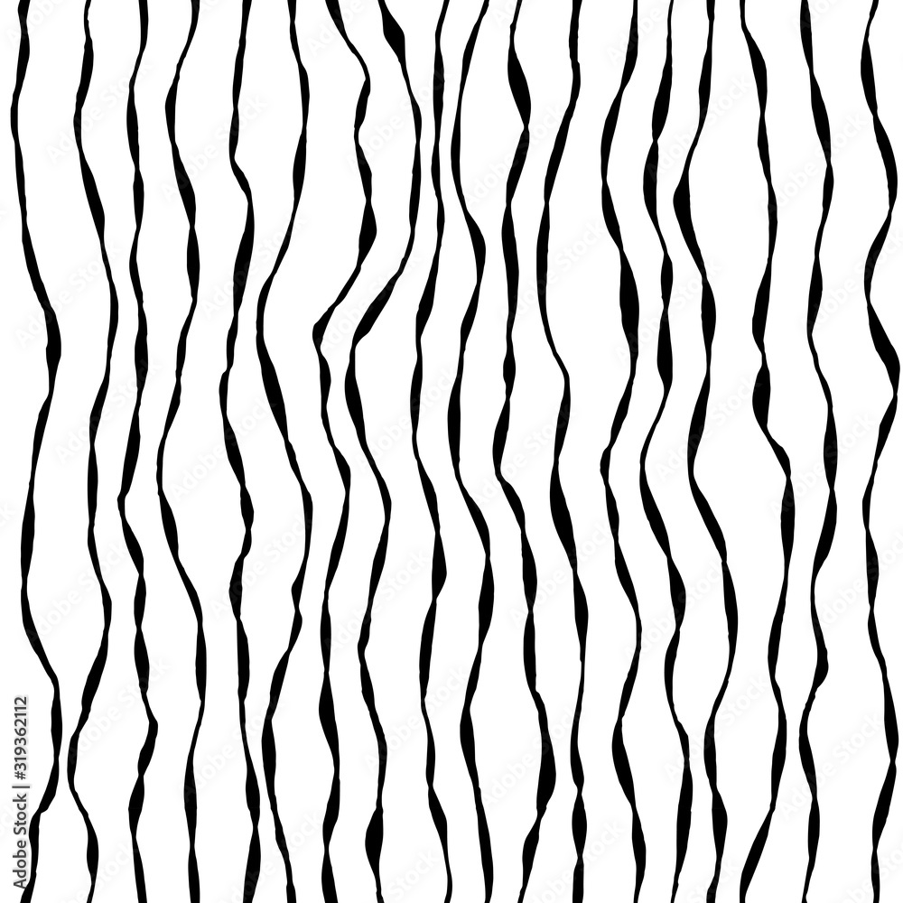 Seamless pattern with black abstract lines, waves. Hand drawn graphic drawing, vector illustration for design of wallpaper, background, template, packaging. Seamless pattern with black abstract lines, waves. Hand drawn graphic drawing, vector illustration for design of wallpaper, background, template, packaging.