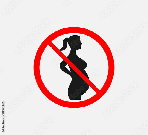 Danger for pregnant, not drink. Vector illustration. Flat.