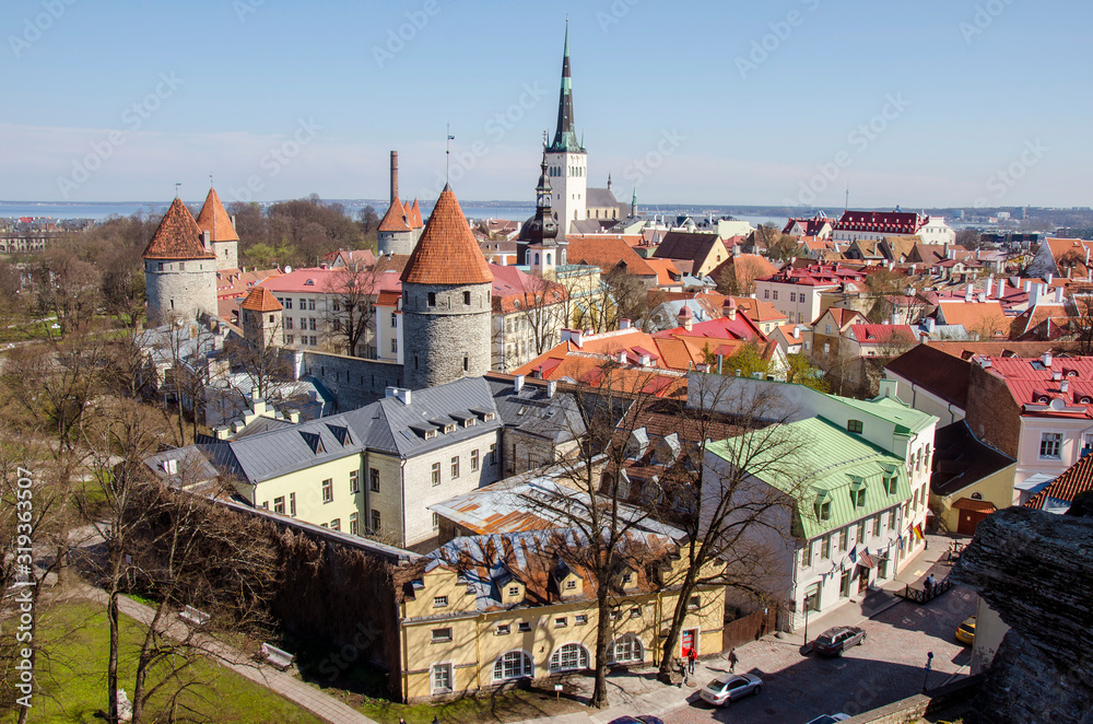 Fototapeta premium View of Tallinn Old Town in summer, Estonia
