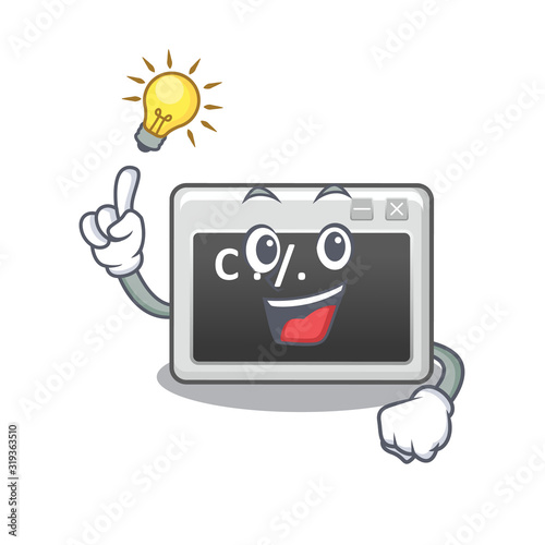 Have an idea gesture of command window cartoon character design
