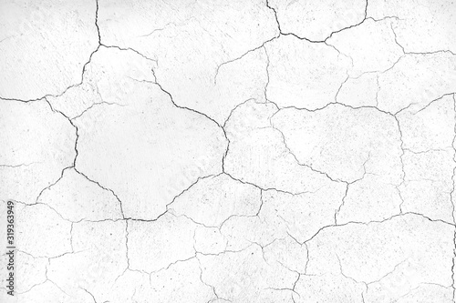 crack concrete white wall or Cement wall background photo