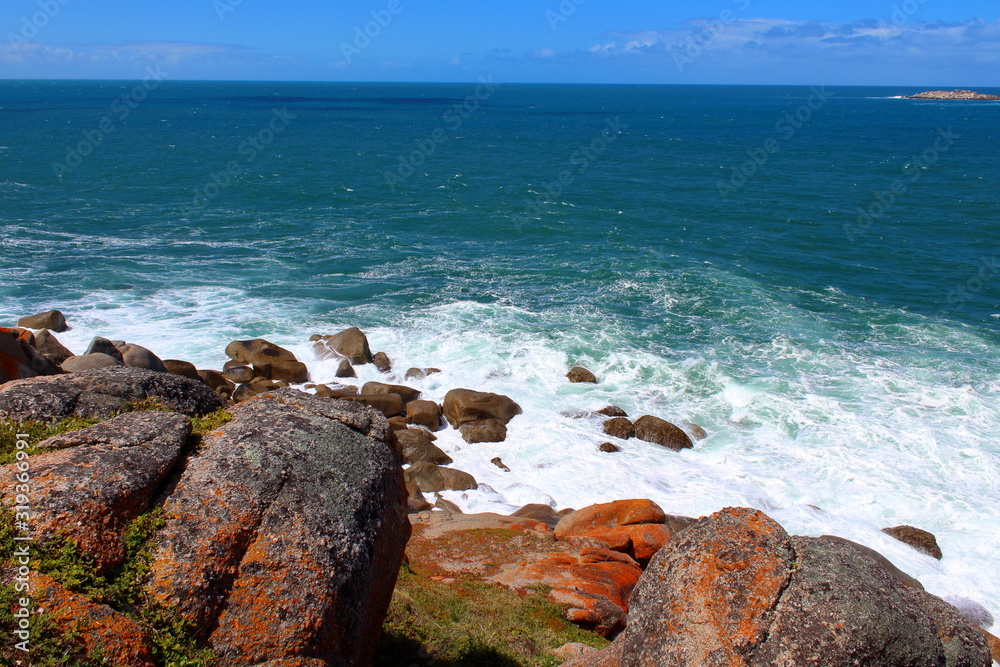 rocks and sea in granite island, australia rocks and sea in granite island, australia