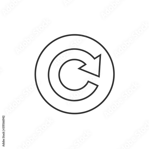 arrow clockwise icon vector illustration symbol for website and graphic design