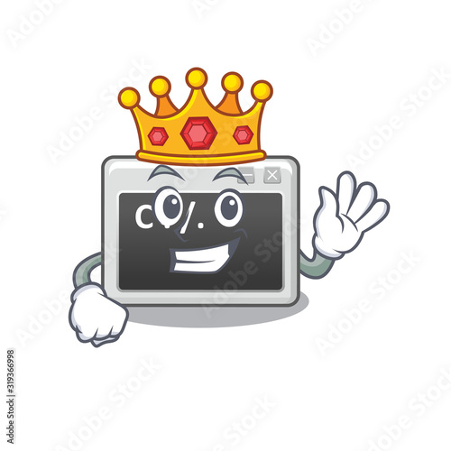 A stunning of command window stylized of King on cartoon mascot style