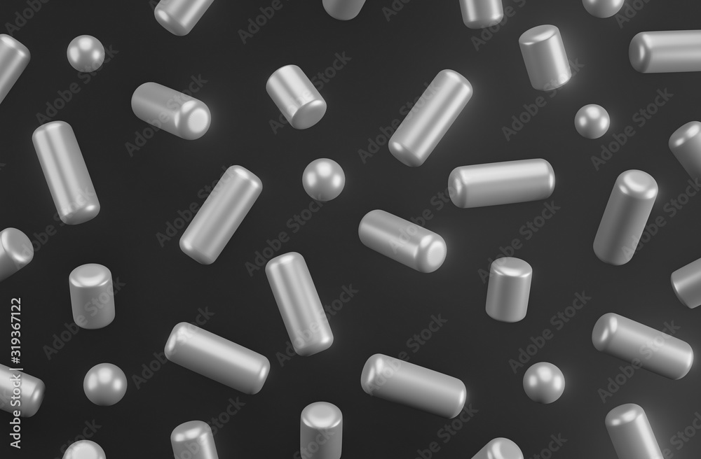 abstract black and white Flying geometric shapes. Modern background for product design, poster, banner, website. 3d rendering abstract black and white Flying geometric shapes. Modern background for product design, poster, banner, website. 3d rendering