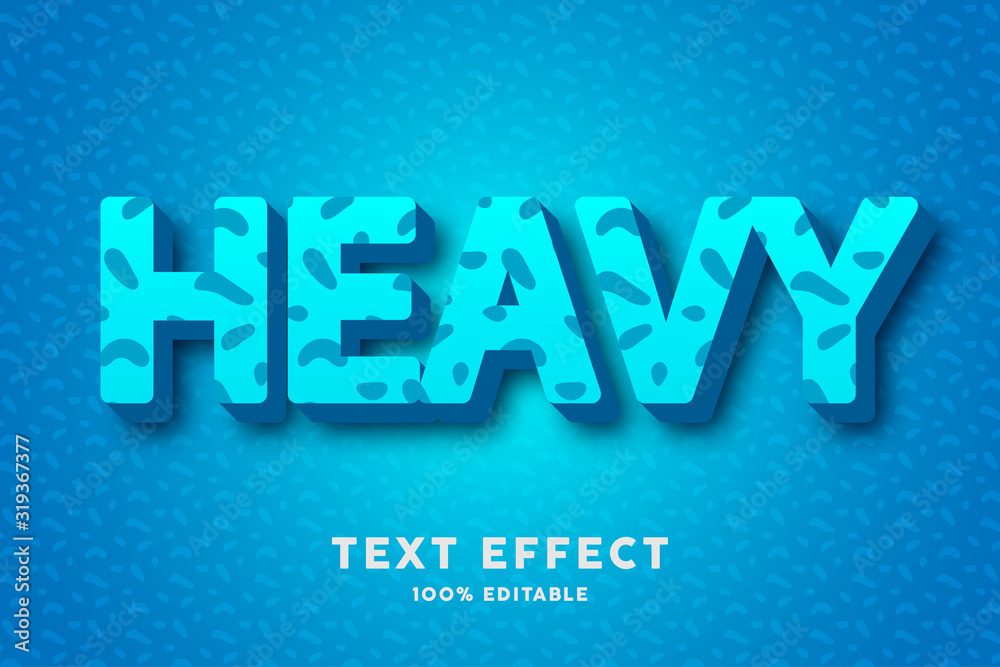 3d fresh cyan blue with abstract pattern style text effect