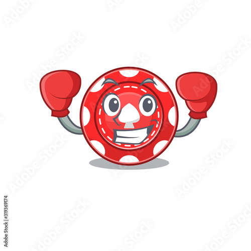 Sporty Boxing gambling chips mascot character style