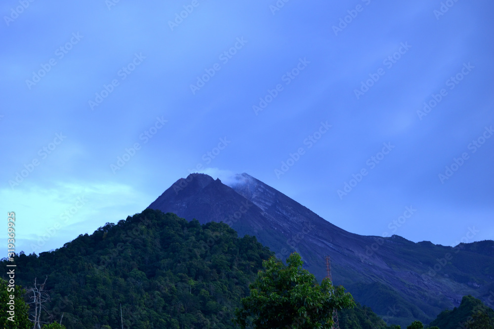 Merapi Mountain and Blue Sky