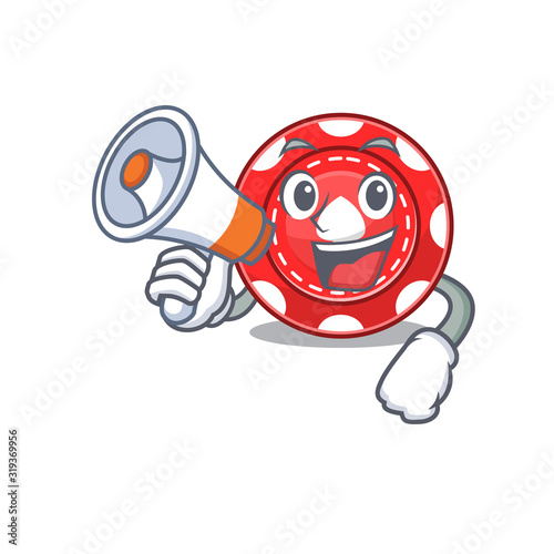 An icon of gambling chips having a megaphone