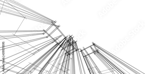 Abstract, structure, sculpture and architecture, Sketch concept idea.