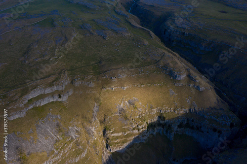 A\ chink of Light hits an area close to Gordale Scar