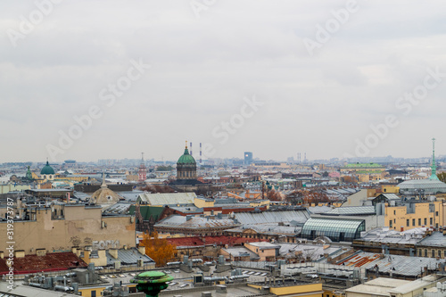 St. Petersburg. St. Isaac's Cathedral. Built in 1858. Architect Auguste Montferrand. The view from the roof of the Kazan Cathedral.