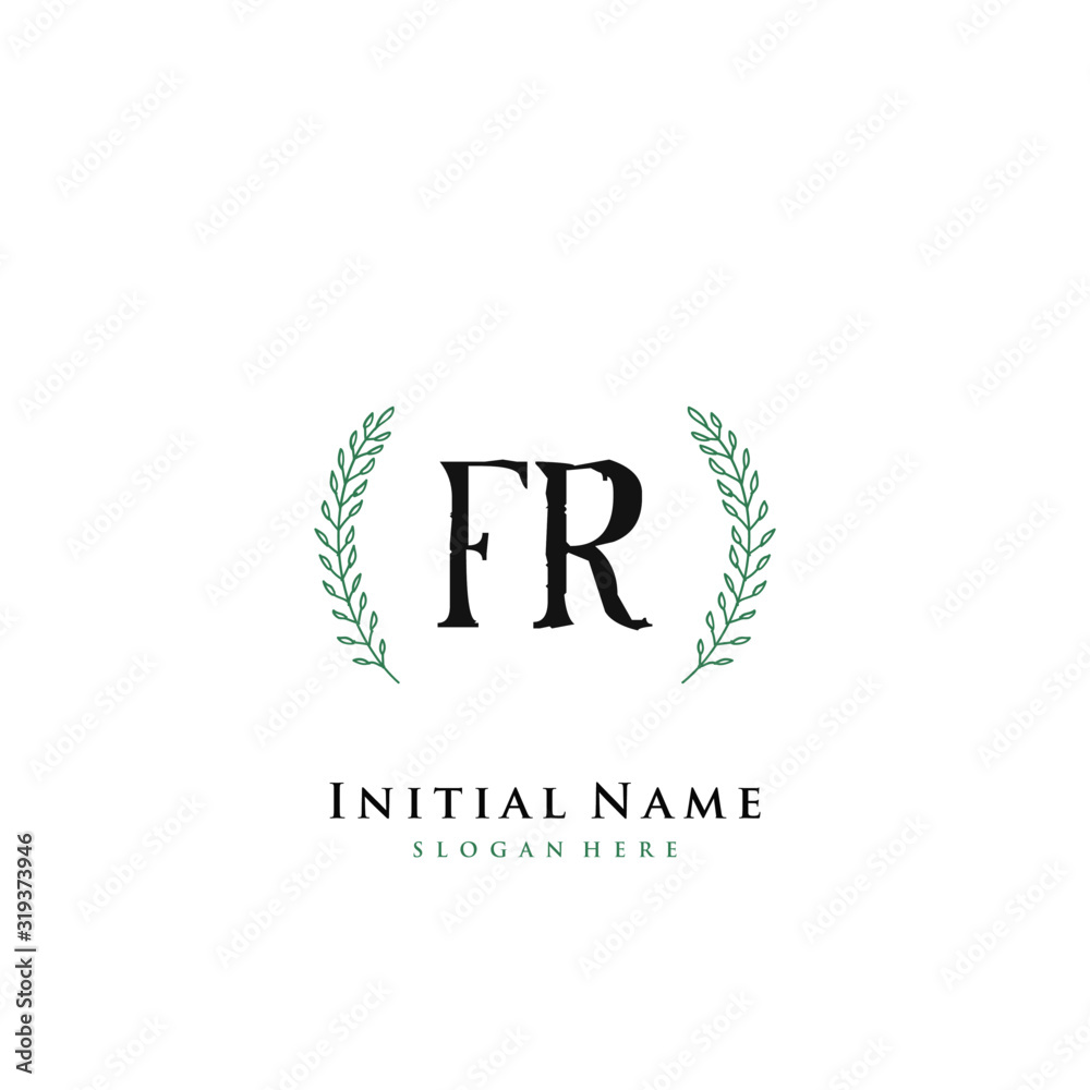 FR Initial handwriting logo vector FR Initial handwriting logo vector