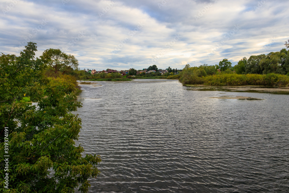 View of the Vichkinza river in Diveyevo, Russia