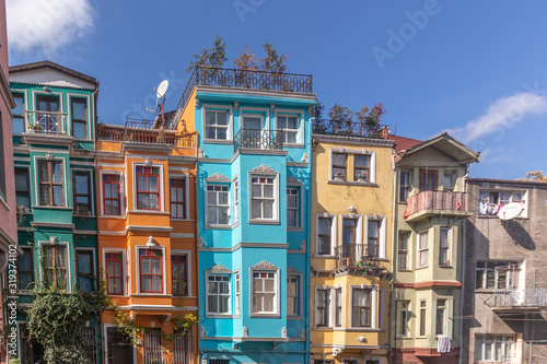 Colorful Houses at Balat, istanbul, Turkey