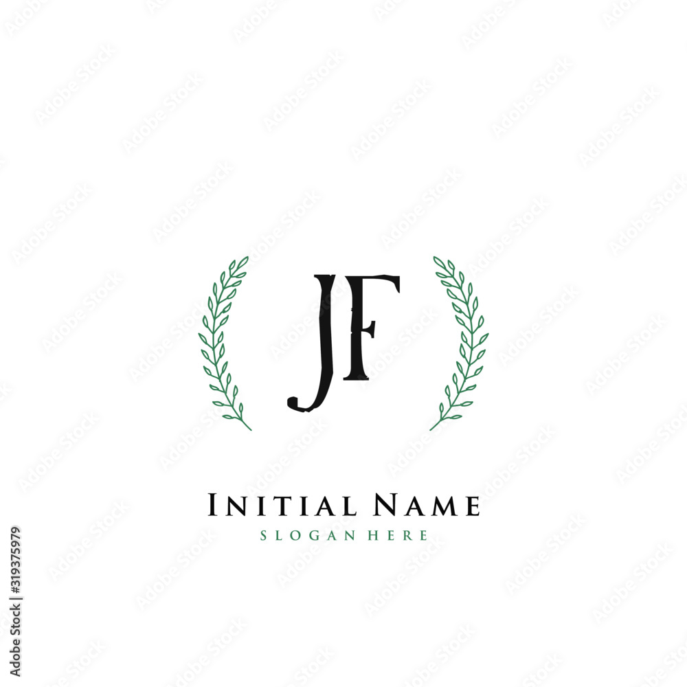 JF Initial handwriting logo vector JF Initial handwriting logo vector