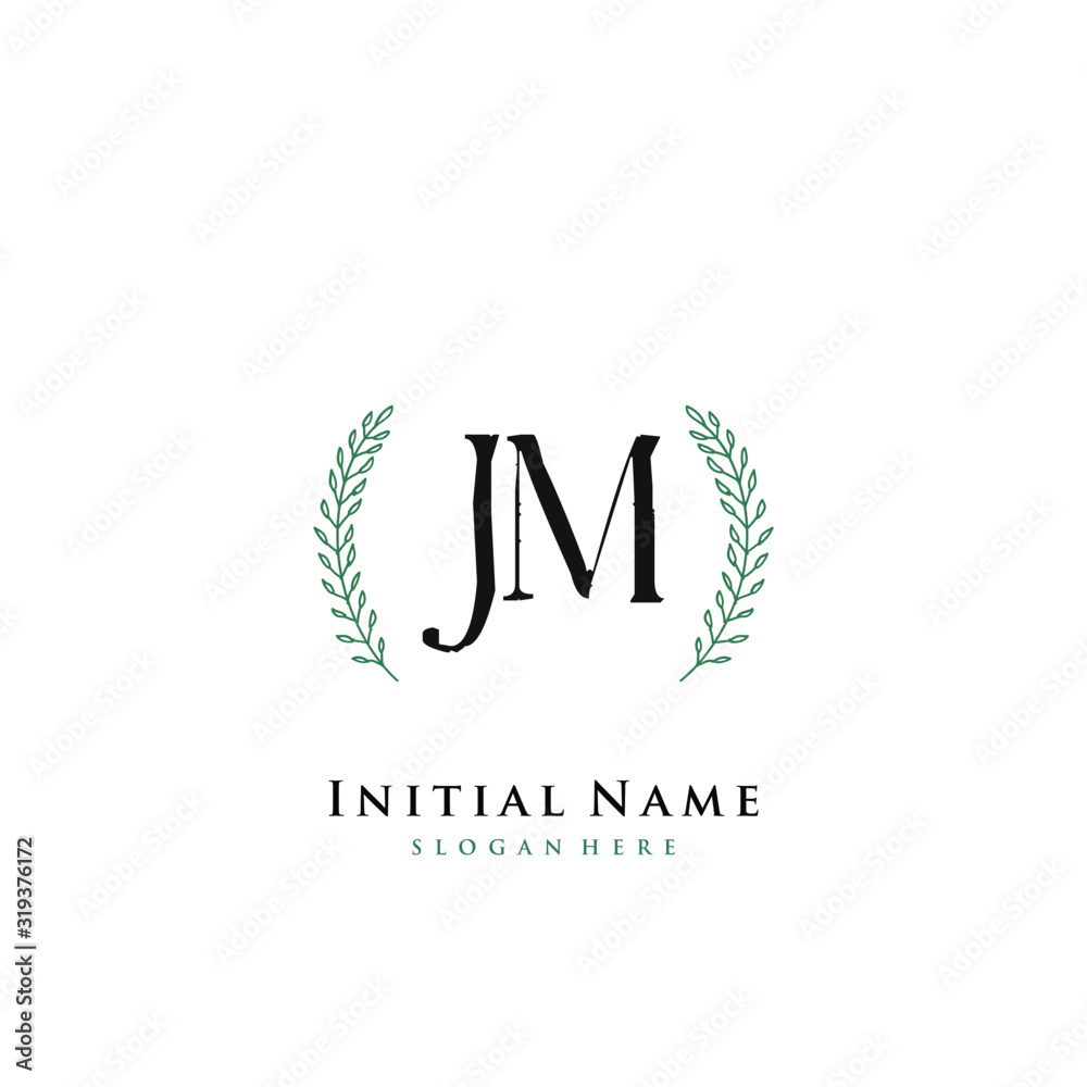 JM Initial handwriting logo vector JM Initial handwriting logo vector