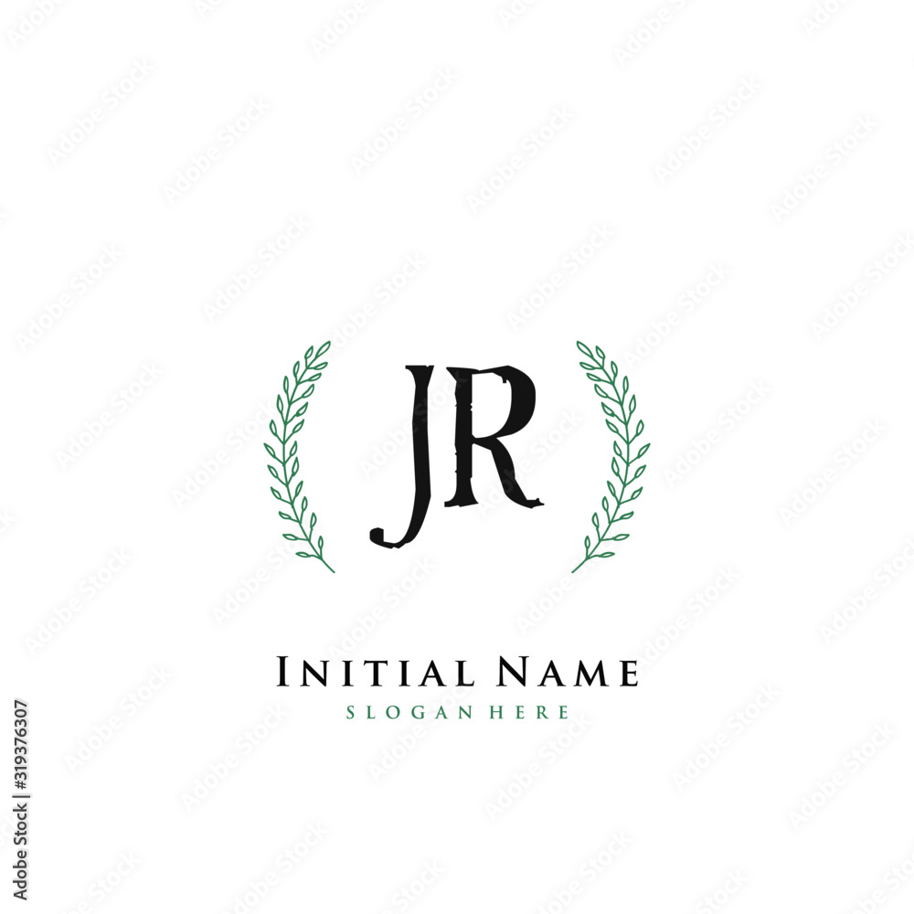 JR Initial handwriting logo vector JR Initial handwriting logo vector