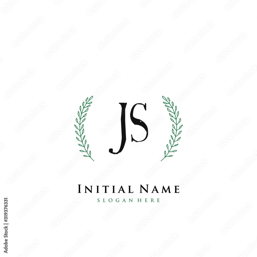 JS Initial handwriting logo vector JS Initial handwriting logo vector