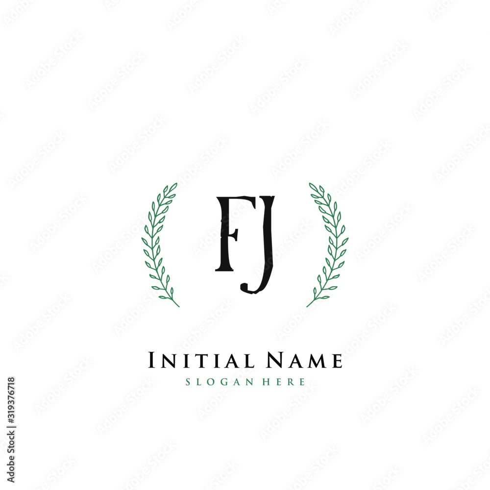 FJ Initial handwriting logo vector FJ Initial handwriting logo vector