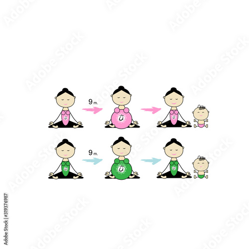 Pregnant yoga, women group for your design