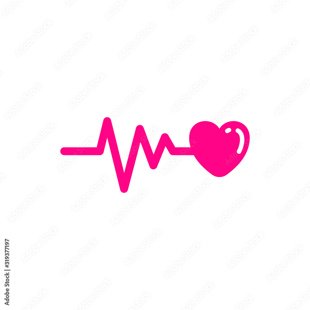 Heart beats with pulse line vector illustration. Heartbeat vector icon symbol Heart beats with pulse line vector illustration. Heartbeat vector icon symbol