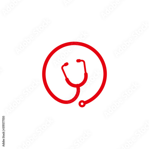 Stethoscope vector icon logo design. Health checkup tool vector icon