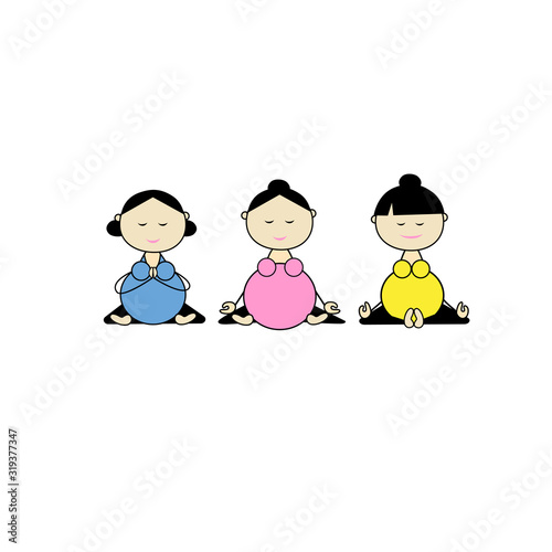 Pregnant yoga, women group for your design