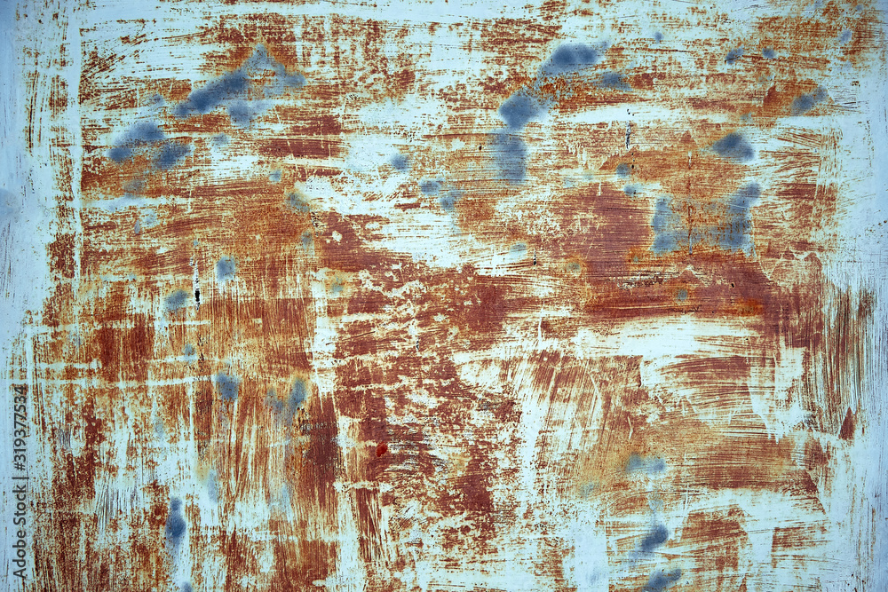 Rusted blue painted metal wall. Detailed photo texture Rusted blue painted metal wall. Detailed photo texture