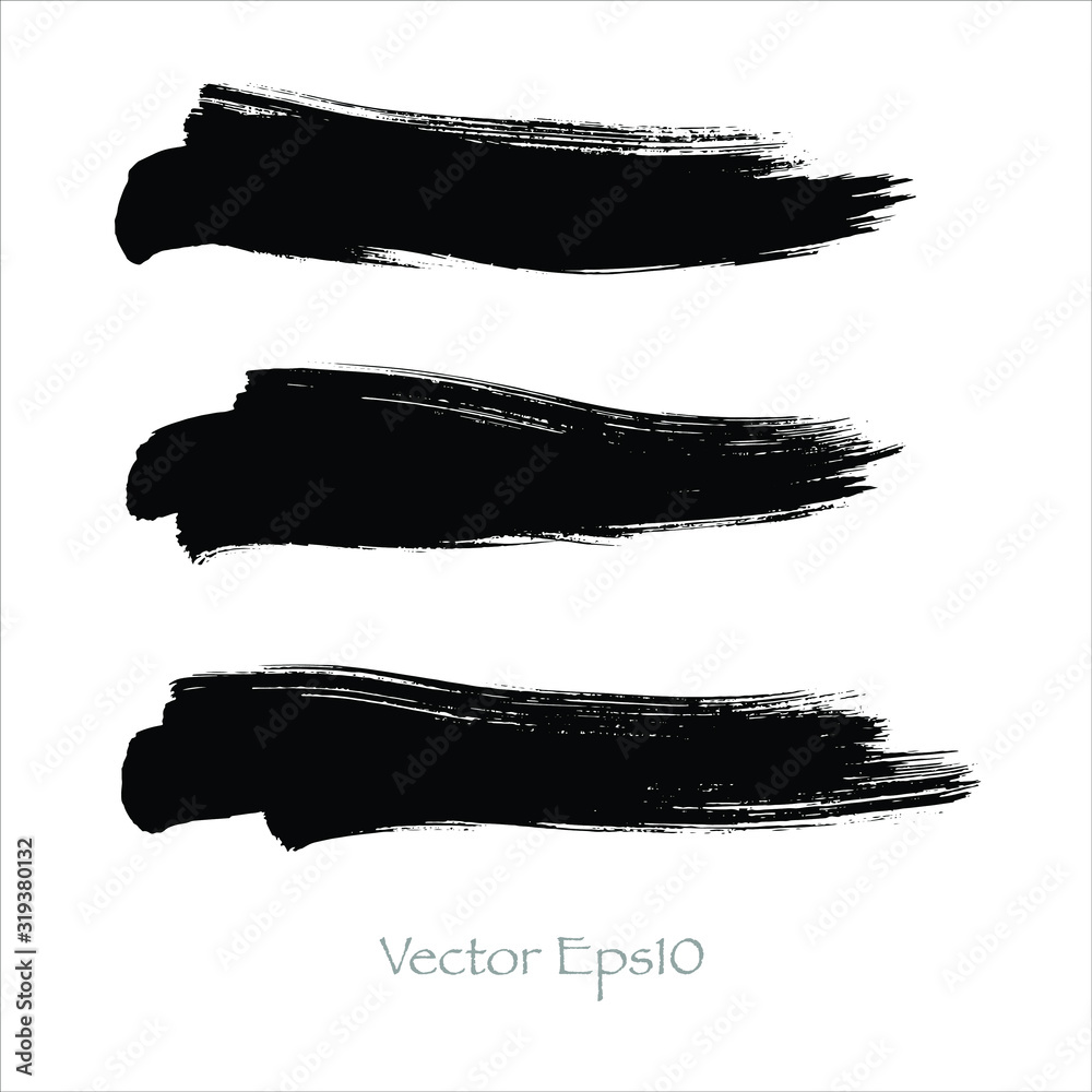 set of strokes black ink splats.Vector eps10 set of strokes black ink splats.Vector eps10
