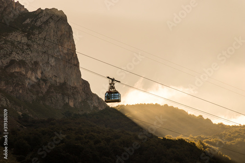 Fuente De, Spain. VIews of the cable car in Picos de Europa national park