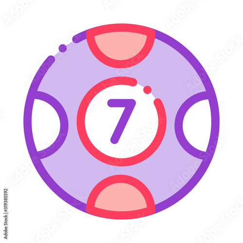 Ball with Number Icon Vector. Outline Ball with NumberSign. Isolated Contour Symbol Illustration photo