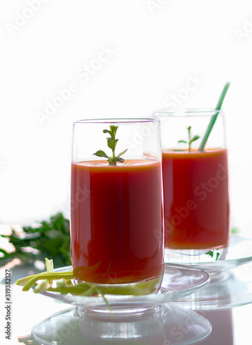 Wallpaper Mural Fresh tomato juice with carrots and celery, vertical orientation Torontodigital.ca