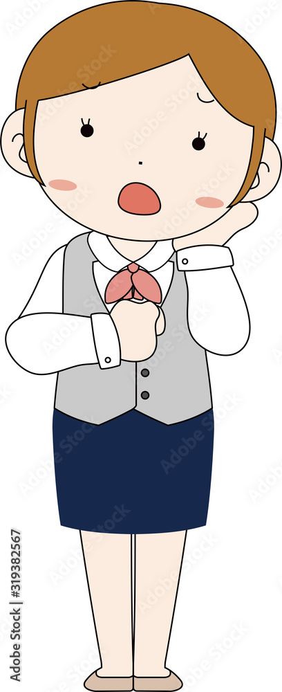 Cute pose of cute Female bank clerk Cute pose of cute Female bank clerk