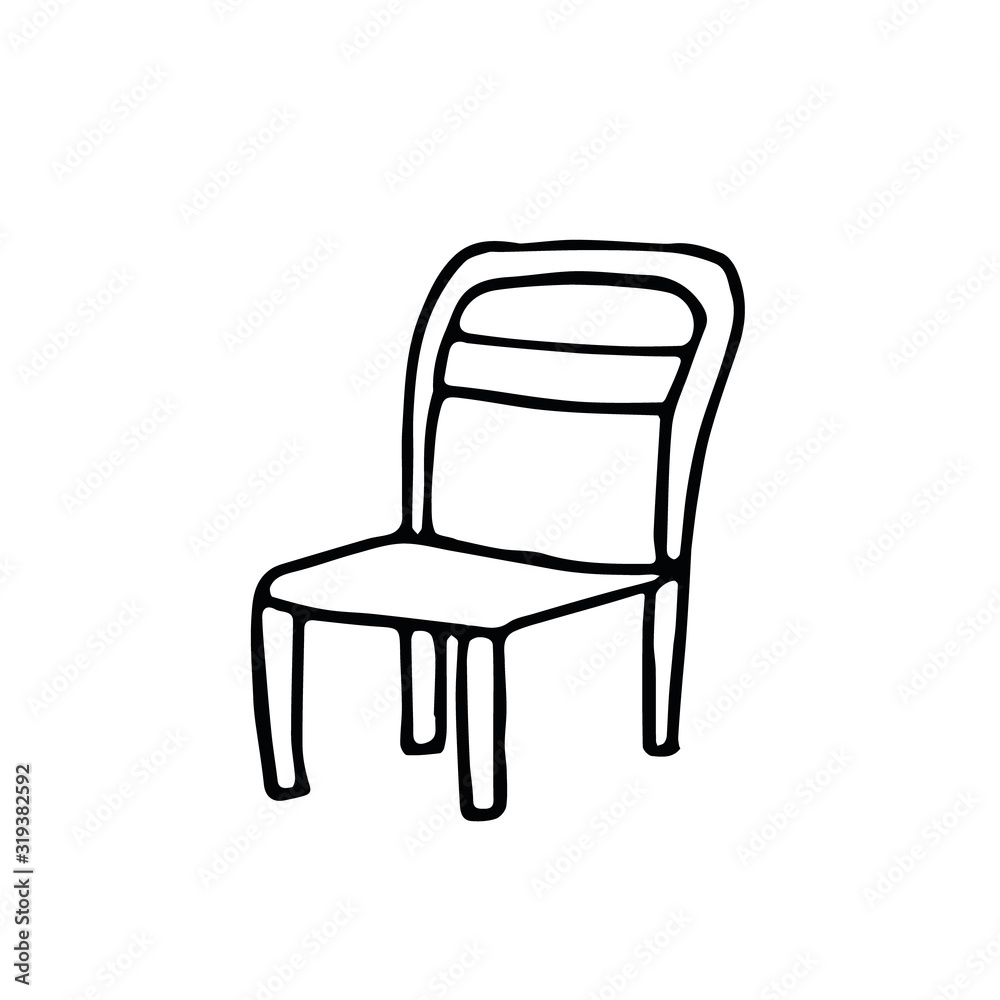 chair hand drawn in doodle style. furniture cafe element chair hand drawn in doodle style. furniture cafe element