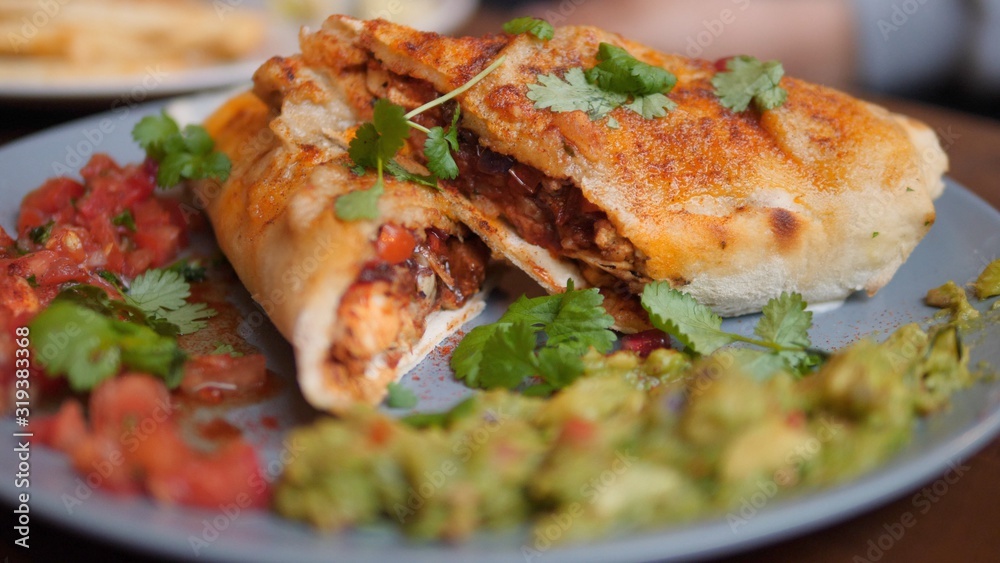 Vegan Enchilada Wrap With Avocado. Vegan Enchilada Wrap With Avocado.