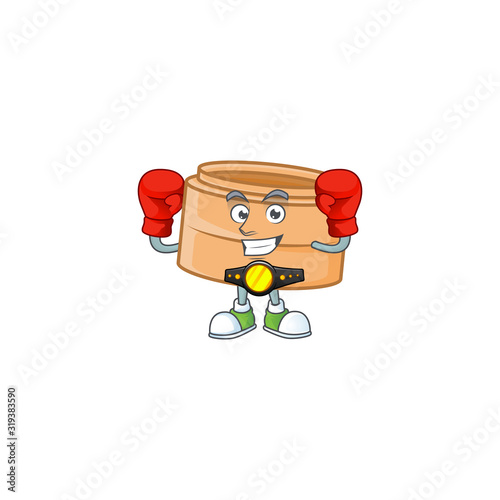 Happy Face Boxing dimsum basket cartoon character design