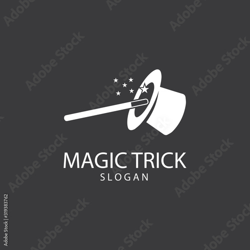 Illustration of magic hat with wand