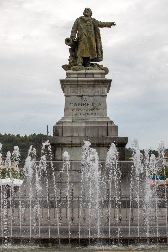 Statue of Leon Gambetta, a politician who was born in Cahors, France