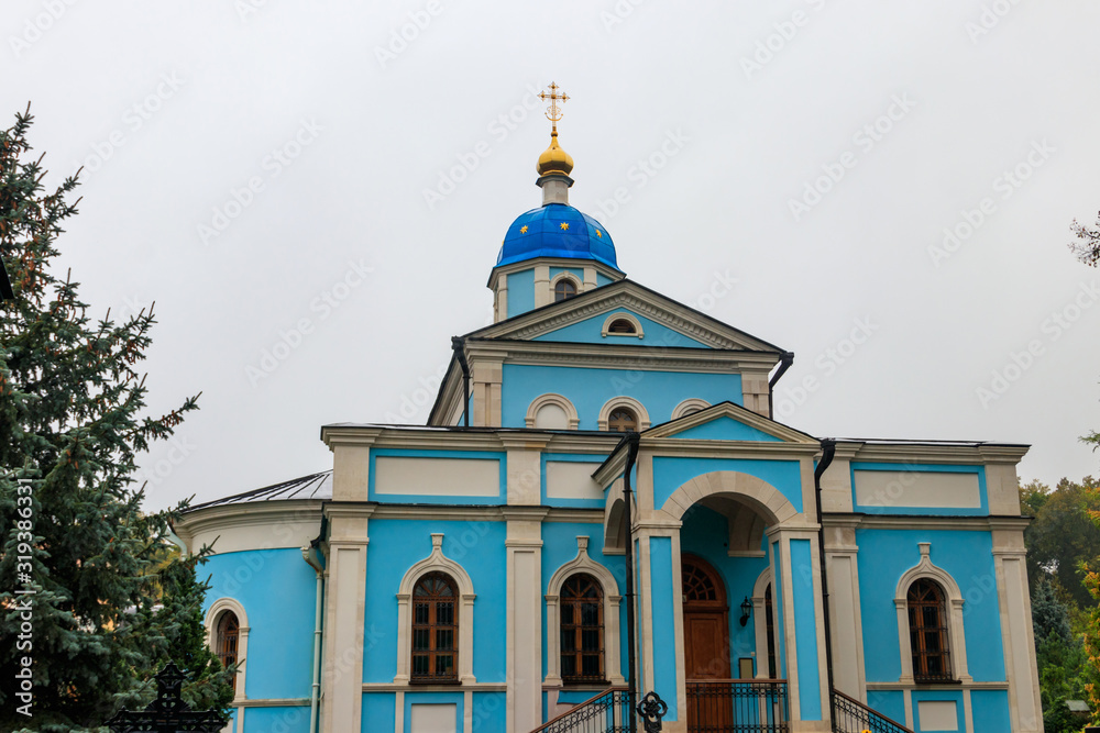 Temple in honor of the Vladimir Icon of the Mother of God of Optina Monastery. Optina Pustyn (literally Opta's hermitage) is an Eastern Orthodox monastery near Kozelsk in Russia