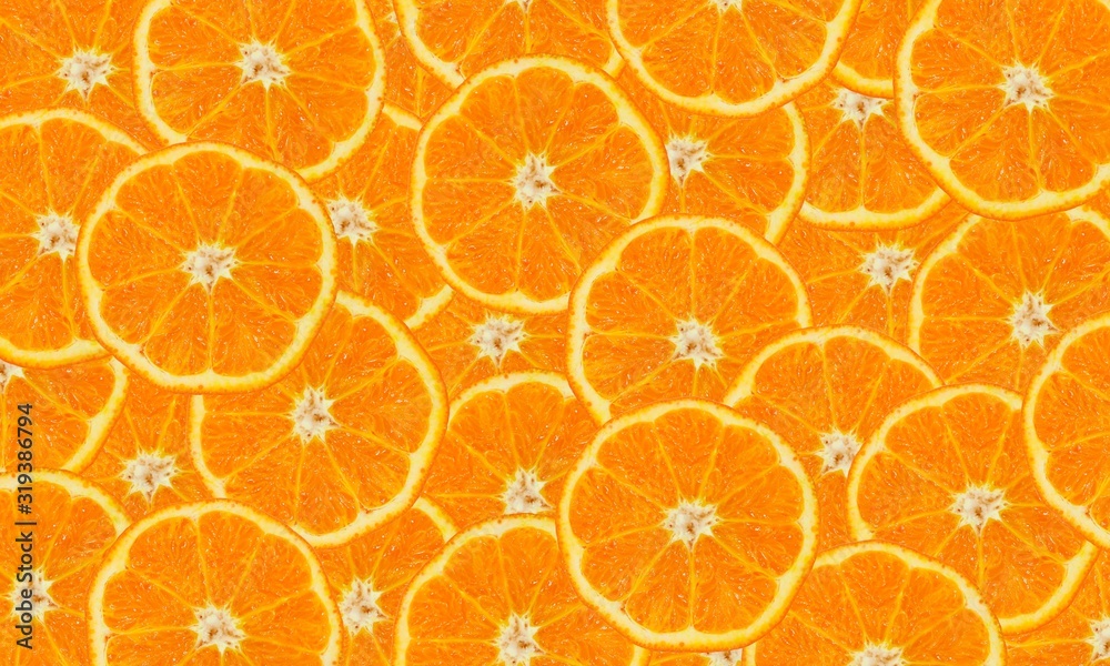 texture of slice many orange and leaf background texture of slice many orange and leaf background