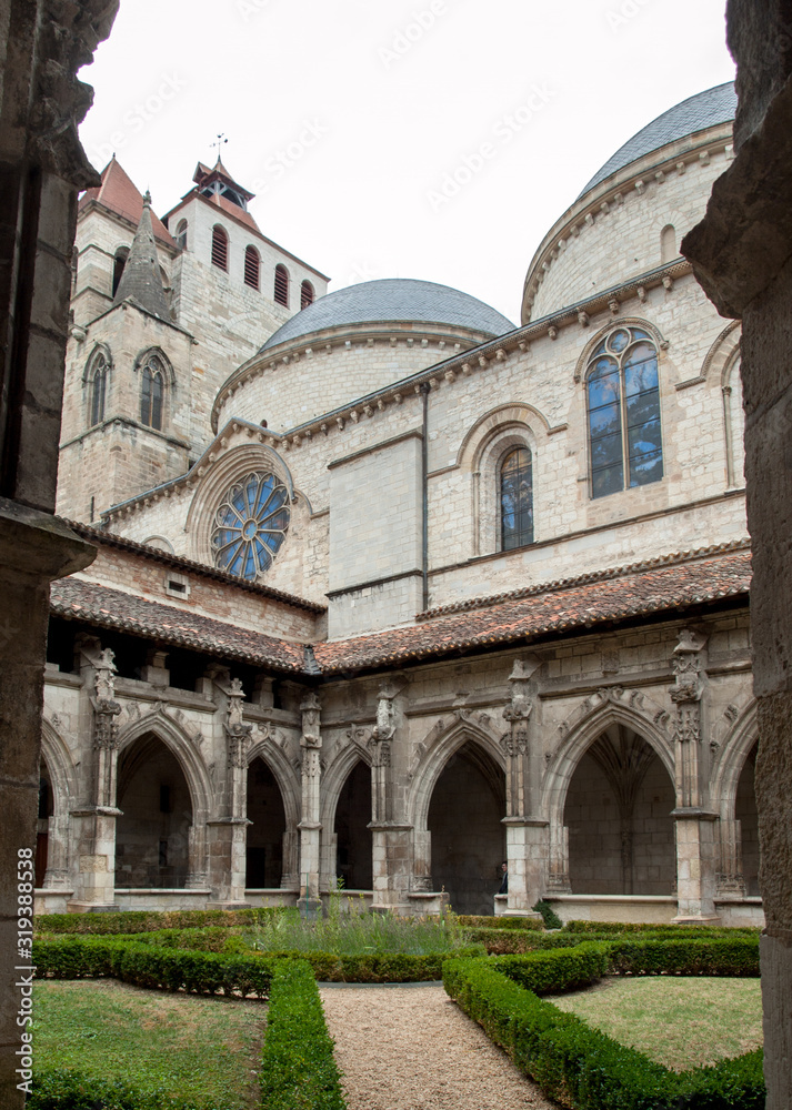Medieval Cloister of Saint Etienne Cathedral in Cahors, Occitanie, France