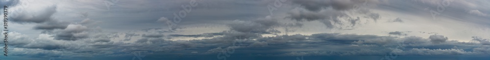 Fantastic dark thunderclouds, sky panorama