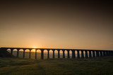 Sunset over Iconic Yorkshire Landmark Ribblehead Viaduct